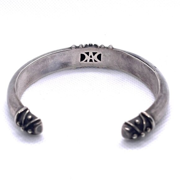 925 Sterling Silver Deborah Armstrong Hollow Dome Cuff Statement Bracelet VTG - Picture 13 of 16